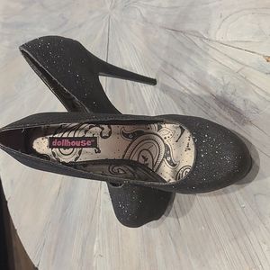 Dollhouse Sparkly Black platform Heels